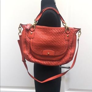 COACH orange leather satchel